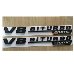 플랫 블랙 V8 Biturbo 4Matic Letters 트렁크 엠블럼 배지 Mercedes Benz