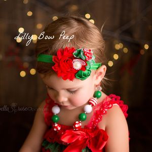 Baby Girls Headbands Shabby Fabric Hårband Chiffon Lace Satin Hårtillbehör Barn Barn Elastisk Rhinestone Pearl Headband Kha577