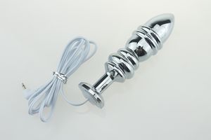 Elektrik Çarpması Boncuk Anal Plug Seks Oyuncakları Aksesuarları Elektro Seksi Çelik Butt Fişler Dalga Fizik Tedavi Ekipmanları Masaj