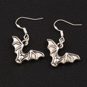 Flying Bat Animal Dangle Brincos Chandelier 925 Prata Fish Gancho de orelha 40Es / lote E979 32.6x23.9mm