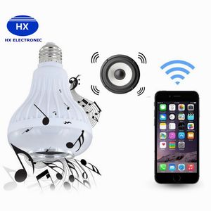 Hot Sales Wireless 12W Power E27 LED RGB Bluetooth Högtalarlampa Ljuslampa Musik som spelar RGB-belysning med fjärrkontroll CE