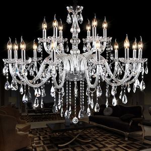 Edler luxuriöser Export-K9-Kronleuchter aus klarem Kristall, weißer Kronleuchter, Vintage-Kristall-Kronleuchter, Eisen, optional, Lustres De Cristal Chandeliers