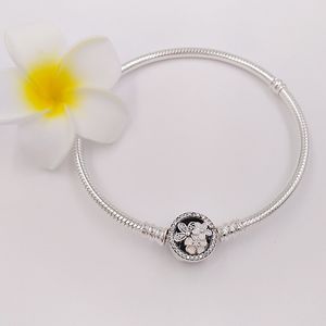 Gümüş Şiir Blooms karışık emayeller Clear CZ bilezik otantik 925 Sterling, Avrupa pandora tarzı mücevher takıları boncuklar Andy Jewel 590744cz