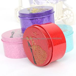 Wholesale tin candy box wedding favors for sale - Group buy 200pcs Round Shape Metal Tin Material Bride Groom Candy Box Wedding Favor Gift Favours Wedding Party