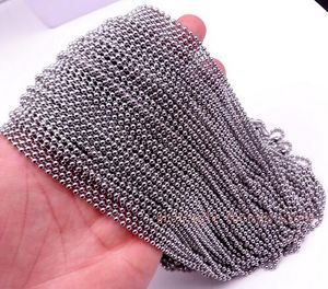 Lot 100meter/bag Thin 1.5mm Round Beads Chain Stainless Steel Jewelry Finding Chain DIY Jewelry marking Silver wholesale