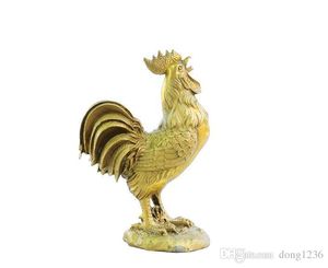 Glückliche chinesische Fengshui-Bronze-Tier-Sternzeichen-Hühner-Hahn-glückverheißende Statue
