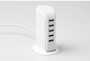 Smart Android phone Power Tower 6A 5 port USB charger multi usb charger travel power for Samsung s7 s8 tablet PC