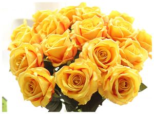 13 Kolory Vintage Sztuczne Kwiaty Rose 51 cm / 20 cal Bukiety Różowe Do Dekoracji Bukiet Ślubny Bridal