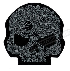 Cool Skull Flower Silver Motorcykelplåster för Vest Jacket Throminy Punk Biker Patch Diy Cloth Patch Applique Free Frakt