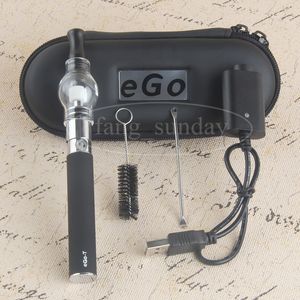 Atomizador de vidro ego caso kits kits de cera vaporizador caneta eletrônica cigarro globo clearomizer ego-t bateria e cigs vapes