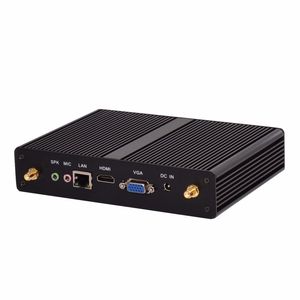 Freeshipping Fanless Mini PC Intel Celeron N2810 Dual Core J1900 Quad Núcleo 2.0GHz Windows7 / 8/10 Mini Computador Dual H-D-Wifi Dual LAN Caixa de TV