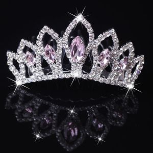 Girls Crowns With Rhinestones Wedding Jewelry Bridal Headpieces Birthday Party Performance Pageant Crystal Tiaras Wedding Accessories #BW-T038