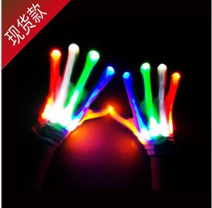 Radfahren LED-Lichthandschuhe Bühnenaufführungen Requisiten LED-Fingerbeleuchtungshandschuhe Halloween-Geist-Schädel-Handschuhe LED-Rave-Spielzeug-Party-Cosplay-Handschuh