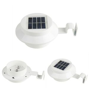 Solar 3led Outdoor Light Fence Gutter Tak Vägglampa Solar Automatisk Ljus IP44 För Garden Yard DHL Gratis frakt