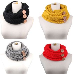 PrettyBaby women neckerchief knitted button scarf winter neck gaiter winter knitting scarf wrap fashion knit warm ring scarf free shipping