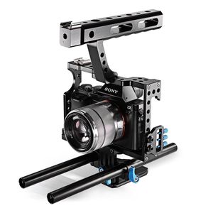 DSLR Rod Rig Caméra Vidéo Cage Kit Poignée Grip CS V5 C5 pour Sony A7 A7r A7s II A6300 A6000 Pour Panasonic GH4