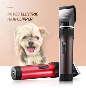 New BaoRun P6 Profissional Pet Recarregável Elétrica Cortador de Cabelo Tesoura Cortador Plug EUA Com Grooming Kit Marrom / Vermelho Para animal de Estimação