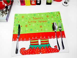 20 pçs / lote 43 * 33 cm Mesa De Natal Utensílios De Mesa Placemat Pad Mesa De Jantar Prato Tigela Decoração de Casa Presentes de Natal