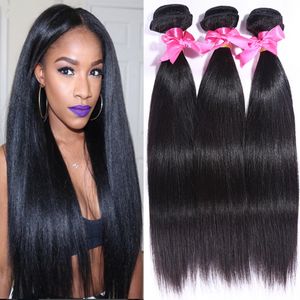 Brazilian Straight 3 Bundles Brazilian Virgin Hair Weave Bundles Human Hair Weave 7A Grade Brazilian Straight Hair