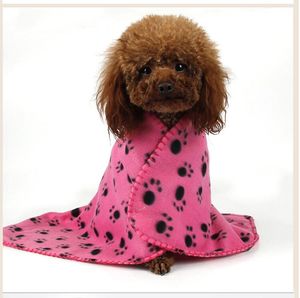 Cute Pet Dog Cat Blanket Paw Prints Soft Warm Fleece Bed Cover pet kennels mat pet sleeping bed pad