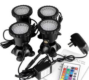 Luzes RGB submersíveis para piscinas IP68 à prova d'água Subaquáticas para aquários 36 LED Luzes de gramado para jardim