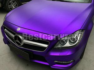 Purple Satin Chrome Vinyl Car Wrap Film with air bubble Free For Luxury Vehicle Graphics Covers foil decals 1.52x20m 5x67ft roll