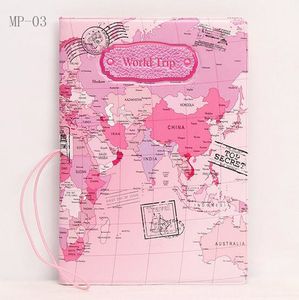 100pcs Card Holders World Trip Map Travel Passport Holder PVC Passport Cover Wallets