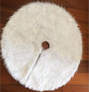 Snowy White Plush Christmas Tree Skirt Christmas Ornaments Large 78cm Round Mat XMAS Party Home Decorations Holiday Season Supplies Gift