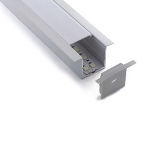 10 x 1 m Sets/Lot Wandfluter-Aluminiumprofil für LED-Licht und T-Profilkanal für Decken- oder Wandeinbauleuchten