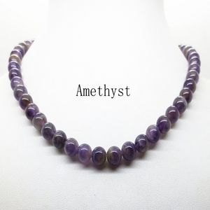 Natural stone necklace round beads Agate Crystal Semi precious stone Pendant Necklace jewelry for women & MenFashion Christmas