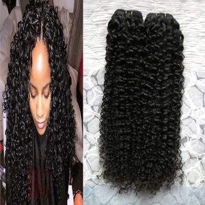 Weave feixes de Cabelo Humano Preto mongol kinky curly hair weave bundle 200g brasileiro virgem encaracolado cabelo weave bundles 2 PCS