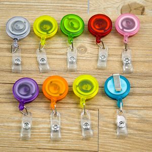 A manufacturer of custom anti lost documents buckle color easy to pull key buckle telescopic circular Badge