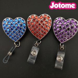 50 Pz/lotto Portachiavi Colore Della Miscela A Forma di Cuore Retrattile Infermiera ID Nome Badge Reel Holder Con Coccodrillo Infermiera Regalo