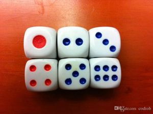 D6 13mm White Normal Dice 6 Sided Red Blue Point High Quality Dice Bosons Shaker Dices Board Game Accessories Playing Dices Good Price #N45