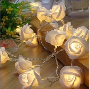 2.5m Kolorowe Choinki Lights Party Festival Decoration Rose Flower String Lights Wedding Sypialni Dekoracje LED Lights