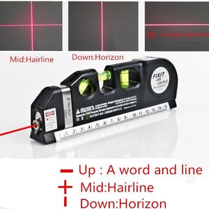 HOT Multipurpose Laser Levels Horizon Vertical Measure Tape Aligner Bubbles Ruler Multifunction Tool Laser LV03 2022