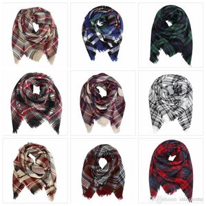 Crianças Xadrez Cobertor Lenços Tartan Listras Borlas Cachecol Moda Quente Lenço de Inverno Outono Inverno Cachecol Xale Acessórios Atacado H151