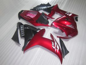 Gratis Custom Fairing Kit för Yamaha YZF R1 2002 2003 Svart Röd Fairings Set YZF R1 02 03 SV50