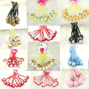 Wholesale New Universal 100pcs Popular Anime Cartoon Lucky Cat Cell Phone Metal Straps & Charms Cute Tinkle Bell creative gifts hot 021