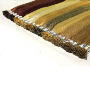 100 g / pacco Prebonded Fusion Hair Extensions Lisci 100 fili / pacco Keratin Stick I Capovolgi i capelli umani # 1 # 1B # 2 # 4 # 8 # 27 # 613