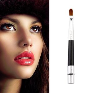 Professionell make up verktyg bärbar infällbar kosmetisk läppstift glans läppborste med lock makeup kosmetiska verktyg gratis frakt za2037