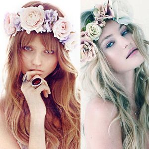 Opaska do włosów Boho Flower Crown Festival Opaska ślubna Garland Floral Hairband Akcesoria #R4