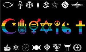 Coexist Gökkuşağı Dünya Barış Sevgi İnsan Hakları Dini Gay Pride Bayrak 3 mx 5 ft Polyester Banner Uçan 150 * 90cm Özel bayrak