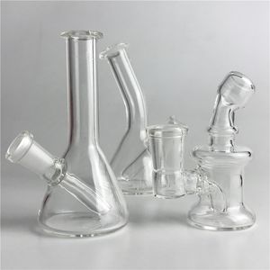10mm 14mm Female Mini Glass Bong Hand Pipes Glass Recycler Heady Beaker Bongs Water Pipe Thick Glass Blunt Oil Rigs for Travel Smoking