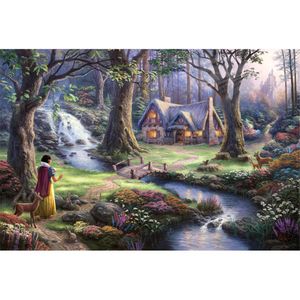 田舎の風光明媚な森写真の背景木の川の鹿カラフルな花コテージプリンセス子供城の写真撮影背景ビニール