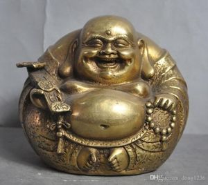 中国仏教寺院真鍮富RUYI HAPPY LOUGH MAITREYA Buddha Statue