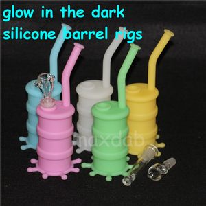 Glöd i Dark Hookah Bongs Silicon Dab Rigs Cool Shape 5ml Silikonbehållare Bra kvalitet och DHL