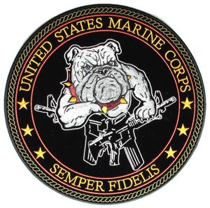 Бульдог и оружие, USMC, Semper Fidelis Большой вышитый железо или шить на патч - бесплатная доставка 10x10 дюймов.