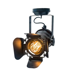 Vintage teto luz industrial preto quatro folha ferro ajustável para sala de estar iluminação luz teto cl134 frete grátis