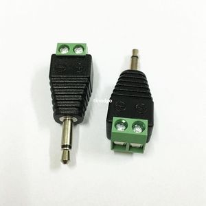 100PCS Video AV Balun 3.5mm 2pole Mono Male till AV Skruv Terminal Jack 3,5 mm Man 2 Pin Terminal Block Plug Connector